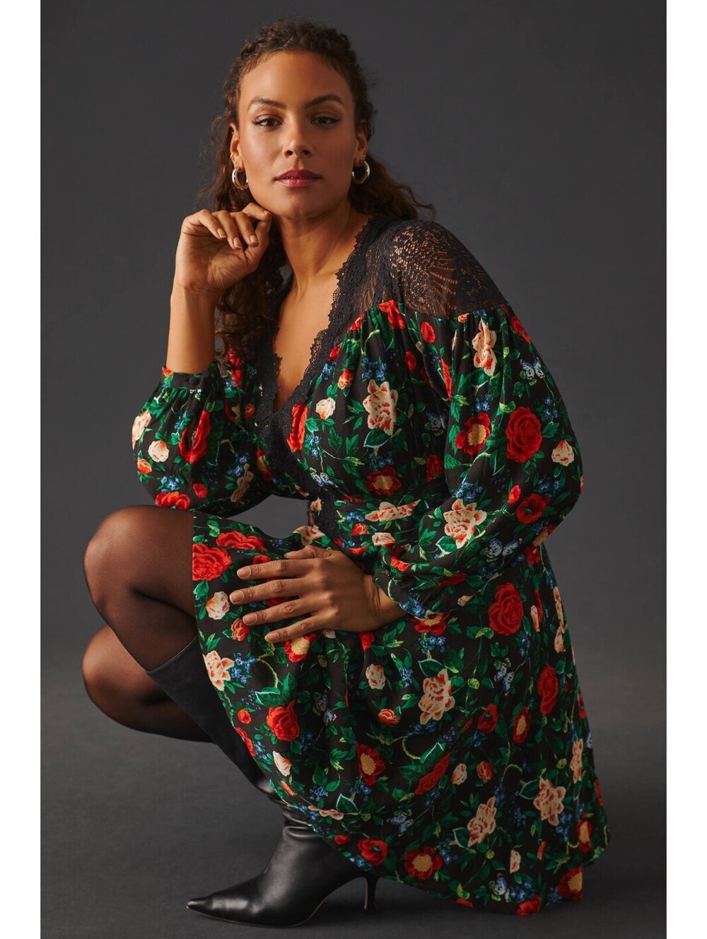 By Anthropologie Lacy V-Neck Mini Dress — Size 6